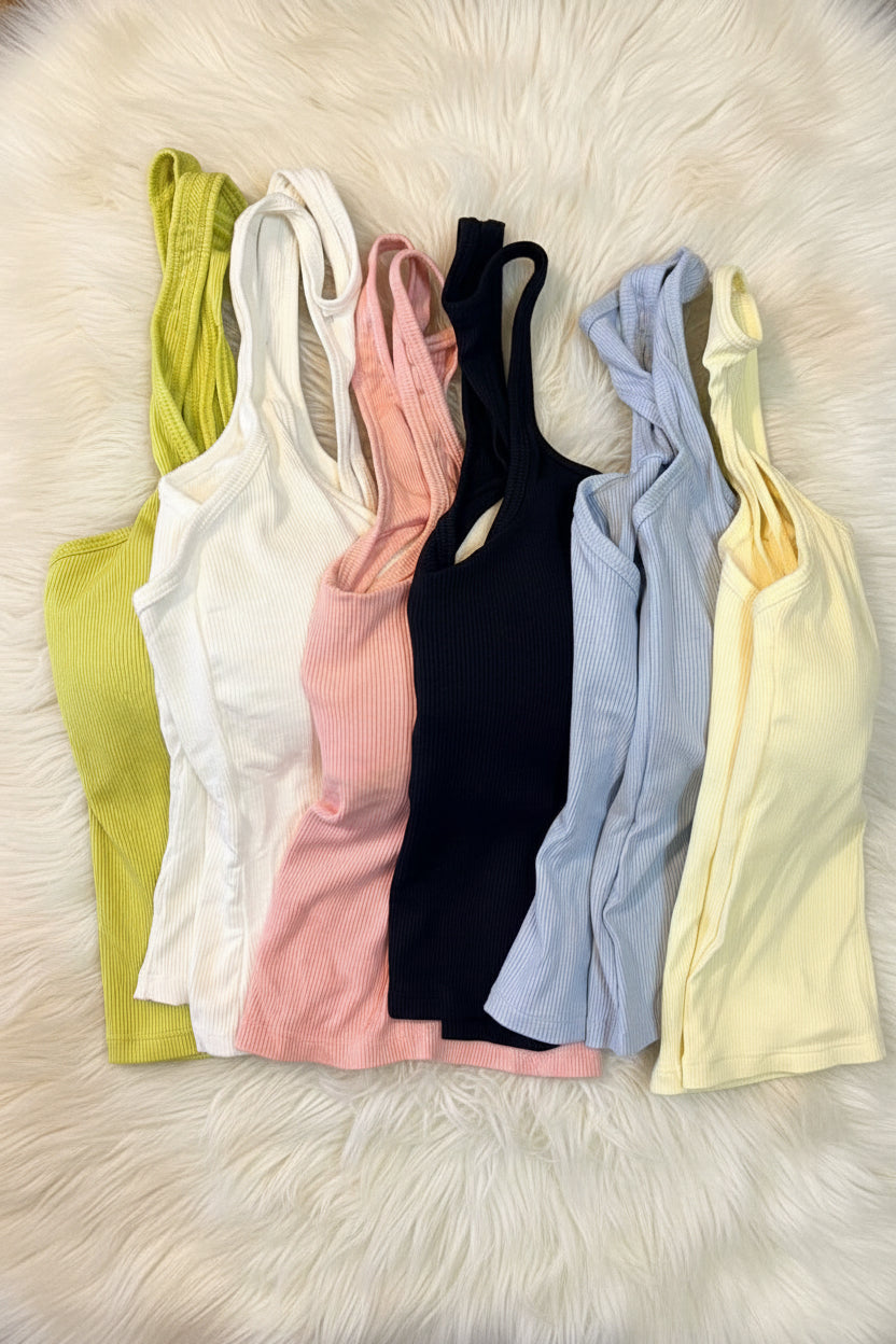 Ribbed Padded Tank Top