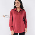 Shimmer Dot Satin Button-Down Shirt