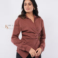 Plaid Check Belted Shirt