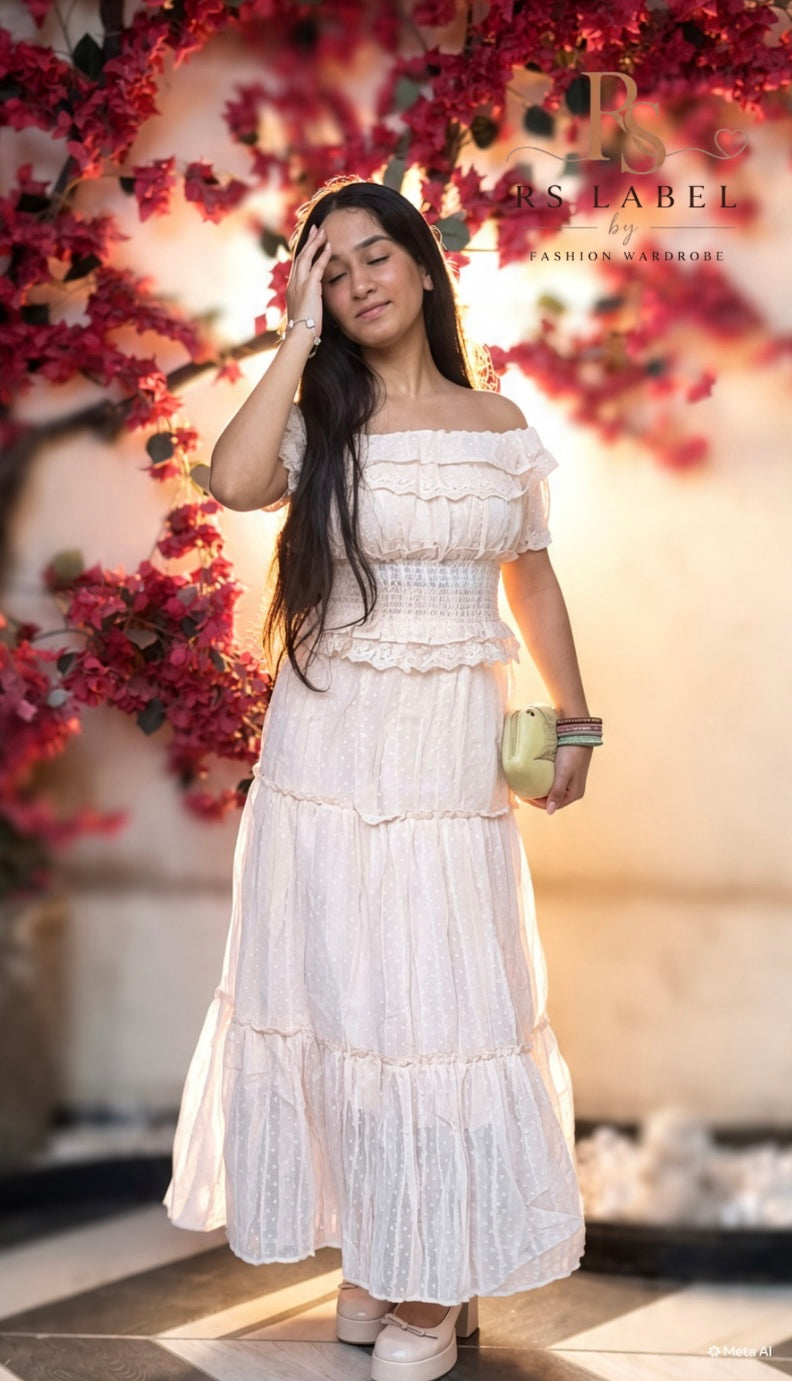 Off-Shoulder Ruffle Tiered Maxi Dress