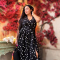 Polka Dot Halter Neck Maxi Dress
