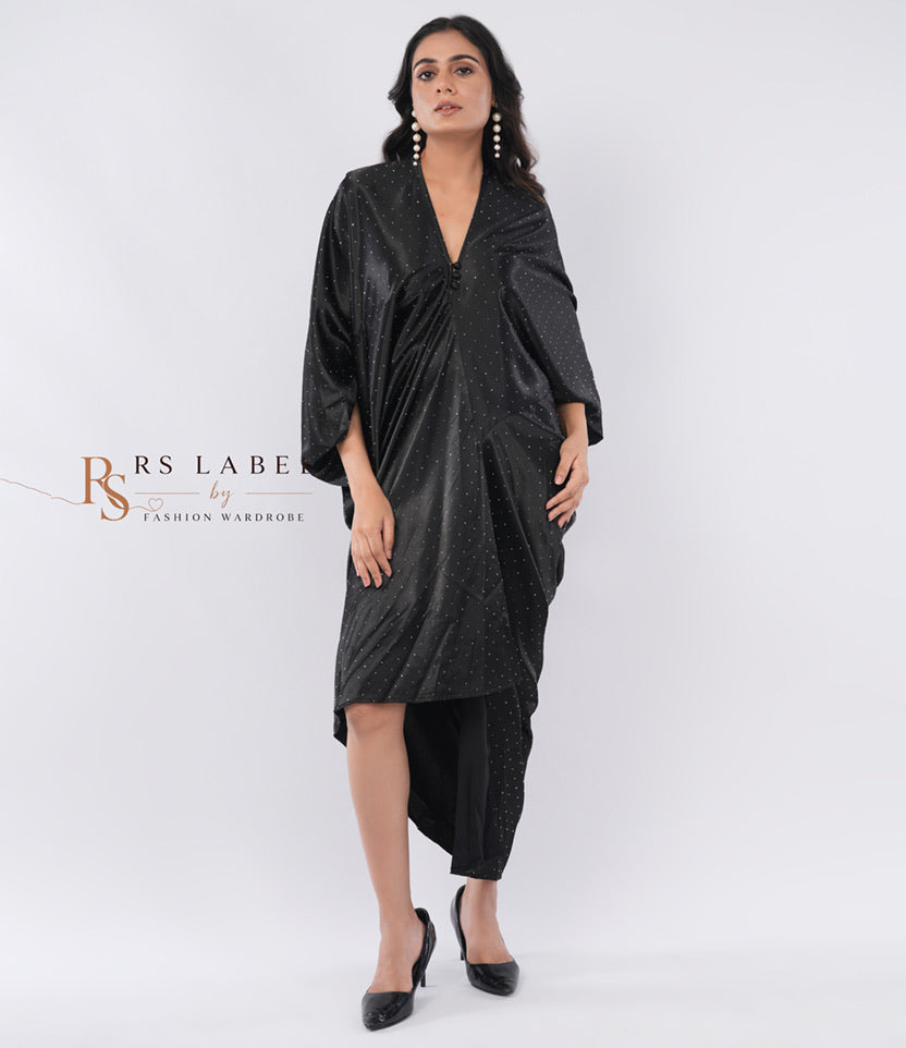 Shimmer Draped Kaftan Dress