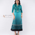 Printed Pleated Midi Dress with Belt