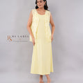 Pastel Lemon Yellow Sleeveless Midi Dress with Crochet Lace Shrug