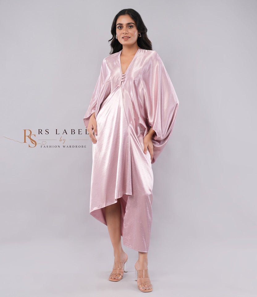 Shimmer Draped Kaftan Dress
