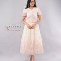 Ivory & Peach Floral Lace Pearl-Trimmed Jacket & Midi Skirt Co-ord Set