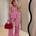 Candy Stripe Peplum Co-Ord  Set