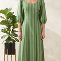 Sage Striped Dress