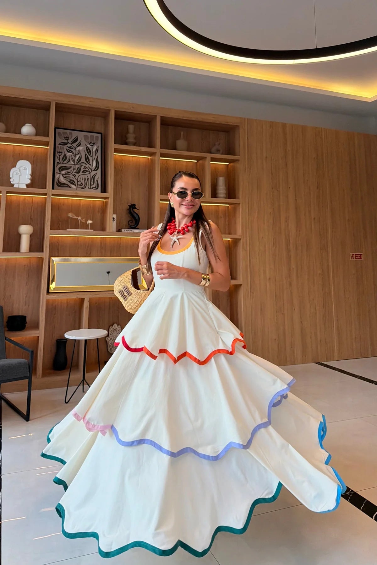 Riviera Trimmed Maxi Dress