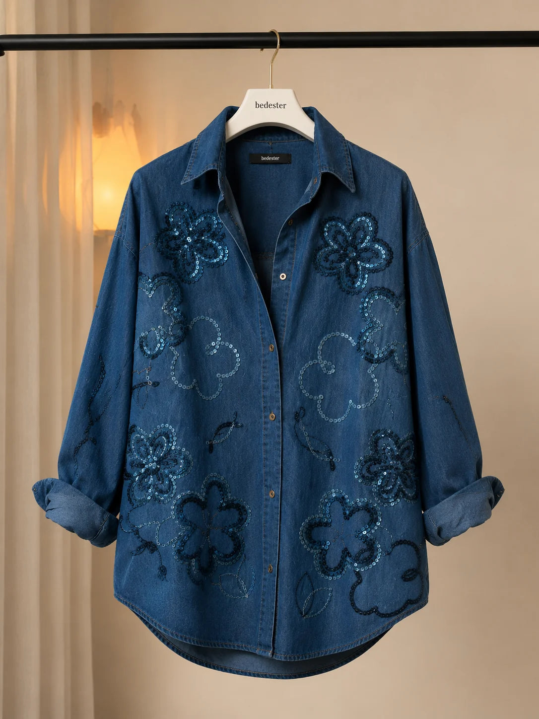 Aria Embellished Denim Shirt