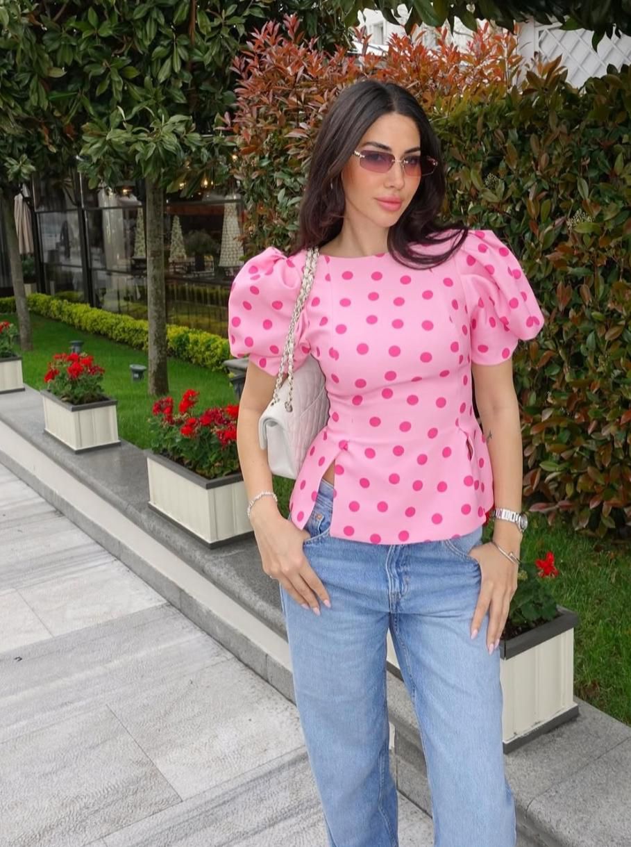 Rosy Dotted Top